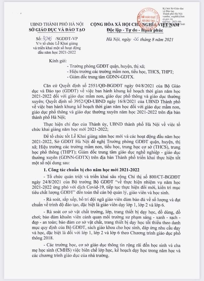 Thân gửi quý phụ huynh và các con học sinh thân yêu!