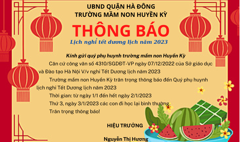 UBND QUẬN HÀ ĐÔNG TRƯỜNG MẦM NON HUYỀN KỲ